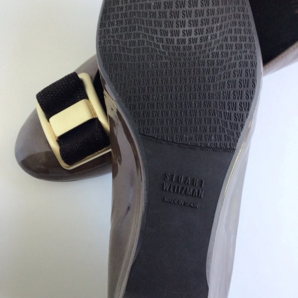 Stuart Weitzman PROPER Wedge Patent Leather Driftwood Aniline. Size 8.5 - Picture 14 of 15